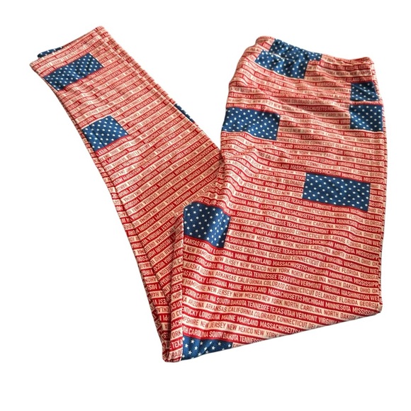 Lularoe women's TC (12-18) Patriotic USA Leggings New no tags - Picture 2 of 5